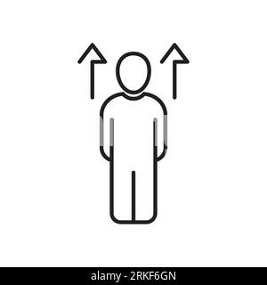 Personal achievements line icon. Growth personal, career ladder, Goal achieving, job promotion, Success achievement concept. Editable stroke. Vector i Stock Vector
