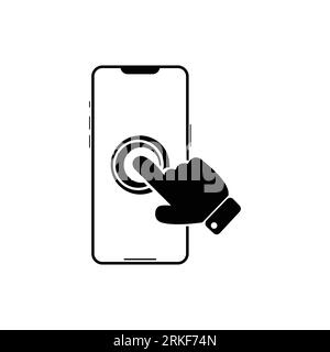 The click on the screen mobile phone icon. Element of touch screen technology icon. Premium quality graphic design icon. Signs and symbols collection Stock Vector