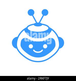 Robot Head Avatar Vector Design. Cartoon Robot Head Icon Design Stock Vector