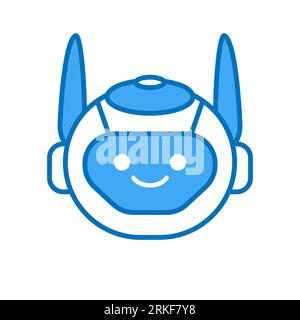 Robot Head Avatar Vector Design. Cartoon Robot Head Icon Design Stock Vector