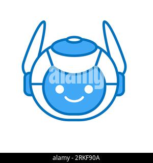 Robot Head Avatar Vector Design. Cartoon Robot Head Icon Design Stock Vector