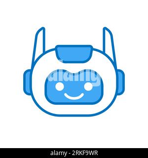 Robot Head Avatar Vector Design. Cartoon Robot Head Icon Design Stock Vector