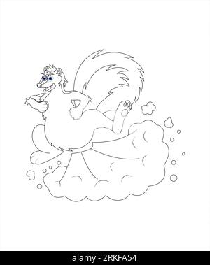 Farting Animals Coloring Page Hilariously funny coloring book of animals (Funny Animal Coloring Book Page) Stock Vector