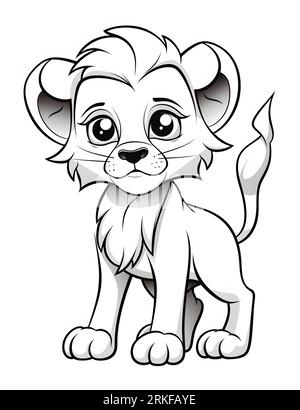 Hand Drawn Portrait Lion Cub Lionet Vector Illustration Isolated White  Stock Vector by ©Diana_Pryadieva 390764440