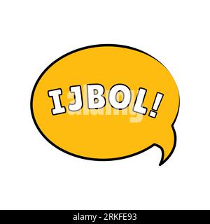 IJBOL ex Lol phrase. Gen-Z version of LOL, stands for “I just burst out laughing”, Vector speech bubble icon, badge illustration on white background Stock Vector