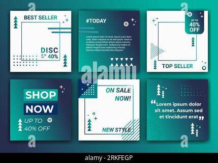 Social media pack. Set of modern blog posts banner template design. Sale and promotion. Business presentation template. Stylish design backgrounds for Stock Vector