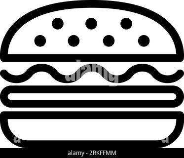 Cheeseburger line icon as a diner symbol Stock Vector