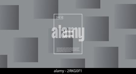 Trendy background with geometric square element in grey color Stock Vector