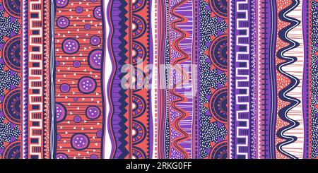 Hand drawn ethnic seamless pattern with abstract decoration Stock Vector