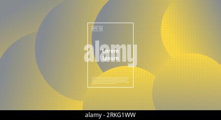 Gradient abstract background with circle element with yellow and grey color Stock Vector