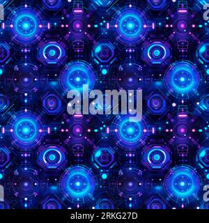 A vibrant image featuring an array of abstract geometric shapes arranged in an orderly pattern of rows and squares Stock Photo