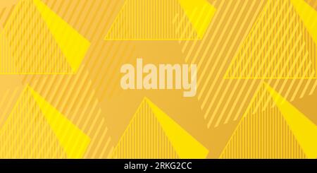 Abstract gradient geometric shape background with triangle element in yellow color Stock Vector