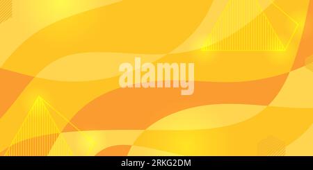 Trendy gradient geometric shape background with pyramids triangle and curve element Stock Vector