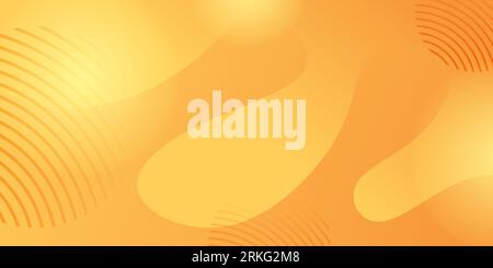 Trendy gradient geometric shape background with dynamic element in orange color Stock Vector