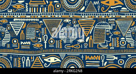 Ancient pattern with Egyptian ornament Stock Vector