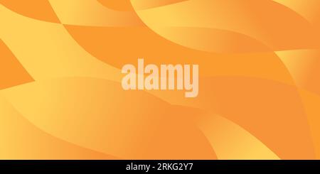 Trendy gradient geometric shape background with wavy element in orange color Stock Vector