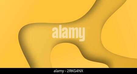 Abstract gradient geometric shape background with fluid element in yellow color Stock Vector