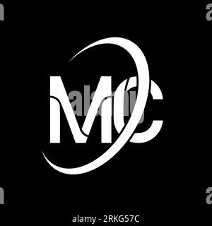 MC logo. M C design. White MC letter. MC/M C letter logo design. Initial letter MC linked circle uppercase monogram logo. Stock Vector