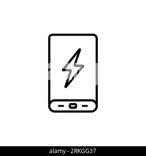 Power bank flat icon. Single high quality outline symbol of info for web design or mobile app. Thin line signs for design logo, visit card, etc. Outli Stock Vector