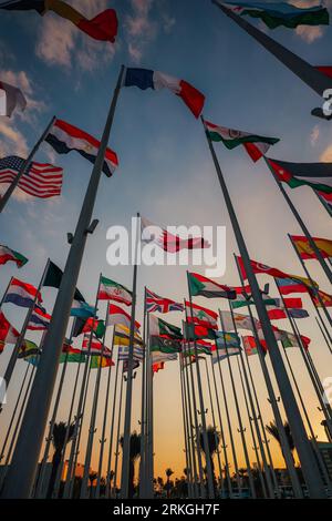 International flags blowing in the wind Stock Photo - Alamy