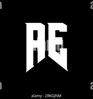 AE Letter Logo Design. Initial letters AE gaming's logo icon for technology companies. Tech letter AE minimal logo design template. AE letter design v Stock Vector