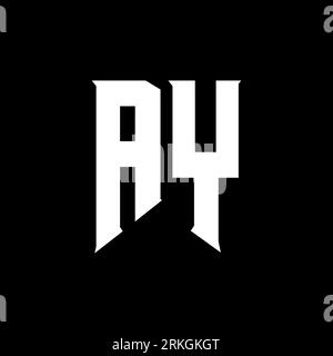 AY Letter Logo Design. Initial letters AY gaming's logo icon for technology companies. Tech letter AY minimal logo design template. AY letter design v Stock Vector