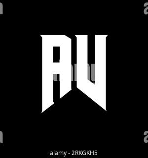 AV Letter Logo Design. Initial letters AV gaming's logo icon for technology companies. Tech letter AV minimal logo design template. AV letter design v Stock Vector