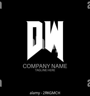 DW Letter Logo Design. Initial letters DW gaming's logo icon for technology companies. Tech letter DW minimal logo design template. DW letter design v Stock Vector