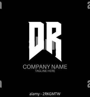 DR Letter Logo Design. Initial letters DR gaming's logo icon for technology companies. Tech letter DR minimal logo design template. DR letter design v Stock Vector