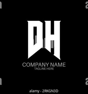 DH Letter Logo Design. Initial letters DH gaming's logo icon for technology companies. Tech letter DH minimal logo design template. DH letter design v Stock Vector