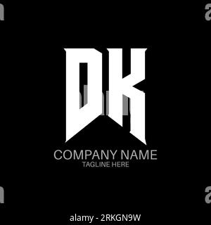 DK Letter Logo Design. Initial letters DK gaming's logo icon for technology companies. Tech letter DK minimal logo design template. DK letter design v Stock Vector