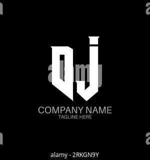DJ Letter Logo Design. Initial letters DJ gaming's logo icon for technology companies. Tech letter DJ minimal logo design template. DJ letter design v Stock Vector