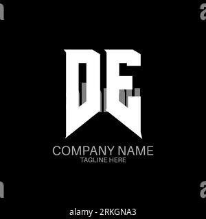 DE Letter Logo Design. Initial letters DE gaming's logo icon for technology companies. Tech letter DE minimal logo design template. DE letter design v Stock Vector