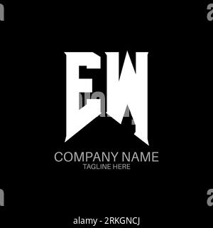 EW Letter Logo Design. Initial letters EW gaming's logo icon for technology companies. Tech letter EW minimal logo design template. EW letter design v Stock Vector