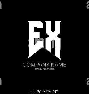 EX Letter Logo Design. Initial letters EX gaming's logo icon for technology companies. Tech letter EX minimal logo design template. EX letter design v Stock Vector