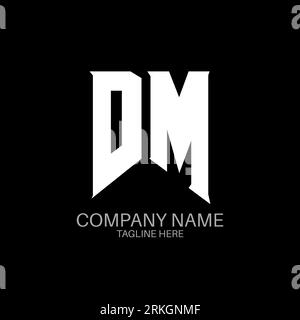 DM Letter Logo Design. Initial letters DM gaming's logo icon for technology companies. Tech letter DM minimal logo design template. DM letter design v Stock Vector