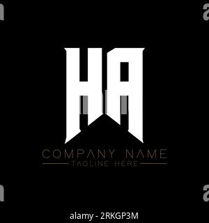 HA Letter Logo Design. Initial letters HA gaming's logo icon for technology companies. Tech letter HA minimal logo design template. HA letter design v Stock Vector