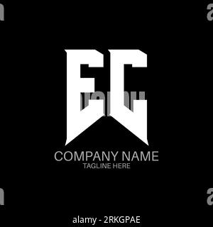 EC Letter Logo Design. Initial letters EC gaming's logo icon for technology companies. Tech letter EC minimal logo design template. EC letter design v Stock Vector