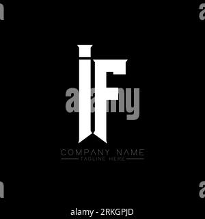 IF Letter Logo Design. Initial letters IF gaming's logo icon for technology companies. Tech letter IF minimal logo design template. IF letter design v Stock Vector