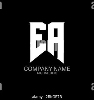 EA Letter Logo Design. Initial letters EA gaming's logo icon for technology companies. Tech letter EA minimal logo design template. EA letter design v Stock Vector
