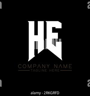 HE Letter Logo Design. Initial letters HE gaming's logo icon for technology companies. Tech letter HE minimal logo design template. HE letter design v Stock Vector