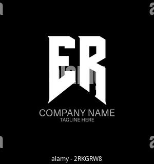 ER Letter Logo Design. Initial letters ER gaming's logo icon for technology companies. Tech letter ER minimal logo design template. ER letter design v Stock Vector
