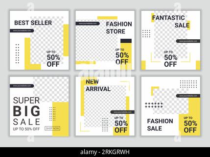 Digital marketing business social media sale post banner template. Set of editable post template for digital marketing. Anyone can use this design eas Stock Vector