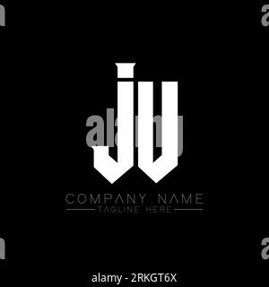 JU Letter Logo Design. Initial letters JU gaming's logo icon for technology companies. Tech letter JU minimal logo design template. JU letter design v Stock Vector