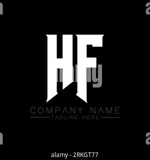 HF Letter Logo Design. Initial letters HF gaming's logo icon for technology companies. Tech letter HF minimal logo design template. HF letter design v Stock Vector