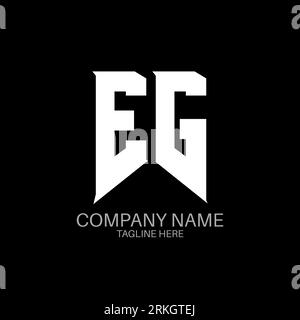 EG Letter Logo Design. Initial letters EG gaming's logo icon for technology companies. Tech letter EG minimal logo design template. EG letter design v Stock Vector