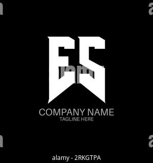 ES Letter Logo Design. Initial letters ES gaming's logo icon for technology companies. Tech letter ES minimal logo design template. ES letter design v Stock Vector