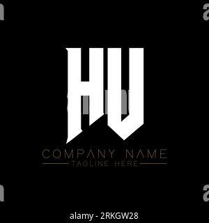 HU Letter Logo Design. Initial letters HU gaming's logo icon for technology companies. Tech letter HU minimal logo design template. HU letter design v Stock Vector