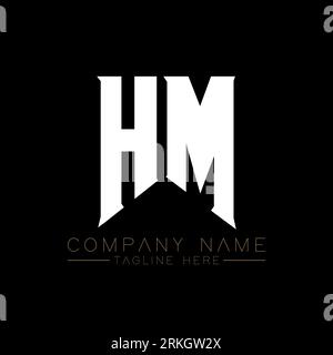 HM Letter Logo Design. Initial letters HM gaming's logo icon for technology companies. Tech letter HM minimal logo design template. HM letter design v Stock Vector