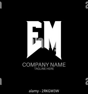 EM Letter Logo Design. Initial letters EM gaming's logo icon for technology companies. Tech letter EM minimal logo design template. EM letter design v Stock Vector